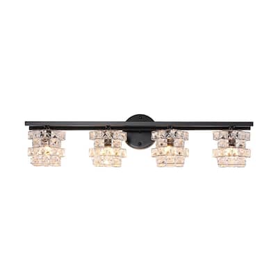 Mosaic Crystal Cube Shade Linear Bathroom Vanity Light