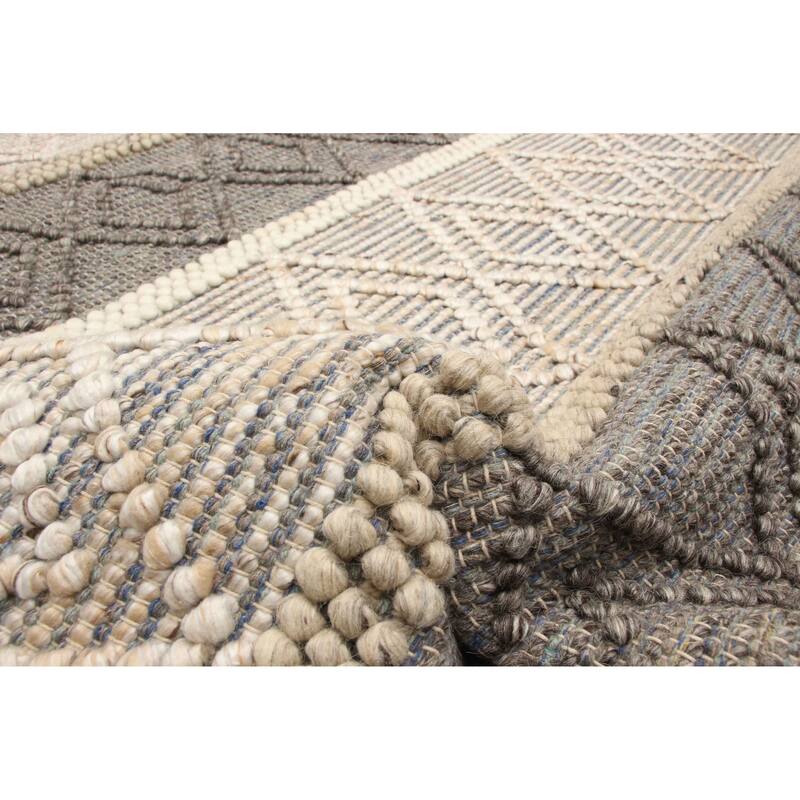 ECARPETGALLERY Braid weave Sienna Brown Wool Rug - 6'2 x 9'1