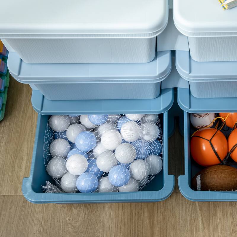 Qaba 3 Tier Kids Storage Unit, 6 Drawer Chest Toy Organizer Plastic Bins for Kids Bedroom Nursery Kindergarten Living Room