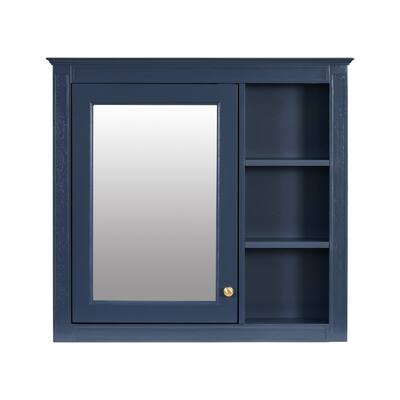 Mirror Cabinet, Blue Wall Mounted Cabinet, Medicine Cabinet