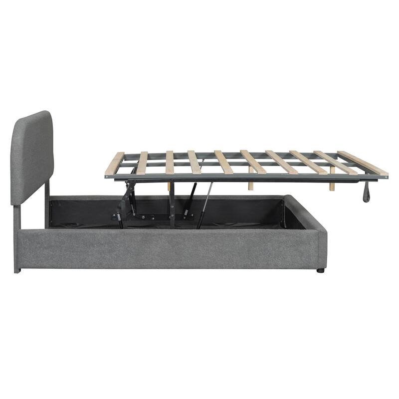 Platform Bed with Hydraulic Storage System