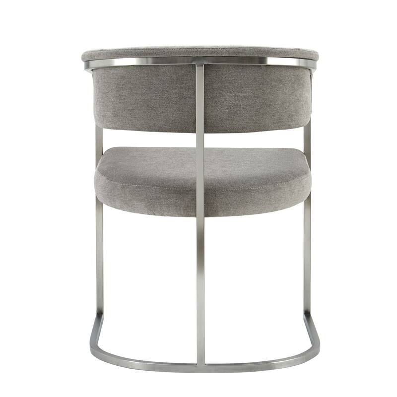 Modrest Sebastian Modern Grey Fabric & Stainless Steel Dining Chair