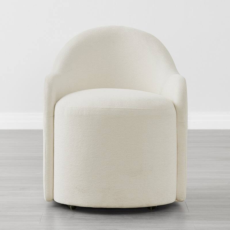 Spruce & Spring Modern Swivel Dining Chair with Hidden Wheels & Arm