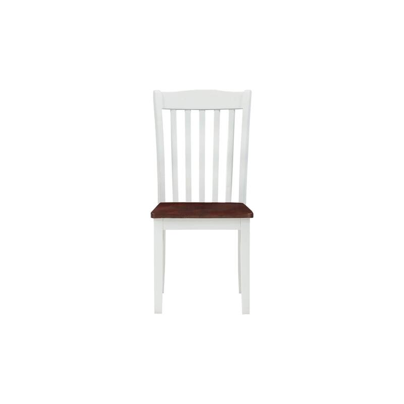 Dining Chair, White & Walnut (Set-2) - White+Walnut