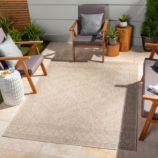 slide 2 of 7, Artistic Weavers Artep Global Border Indoor/ Outdoor Area Rug Beige - 5' 3" x 7'
