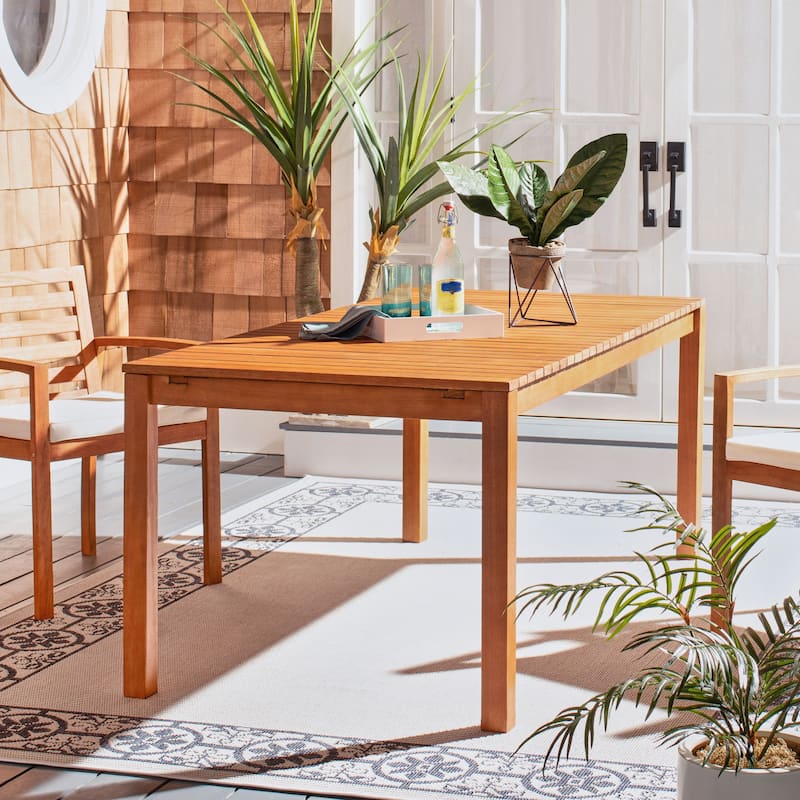 SAFAVIEH Outdoor Einy Dining Table - 90Wx35Dx30H - Natural