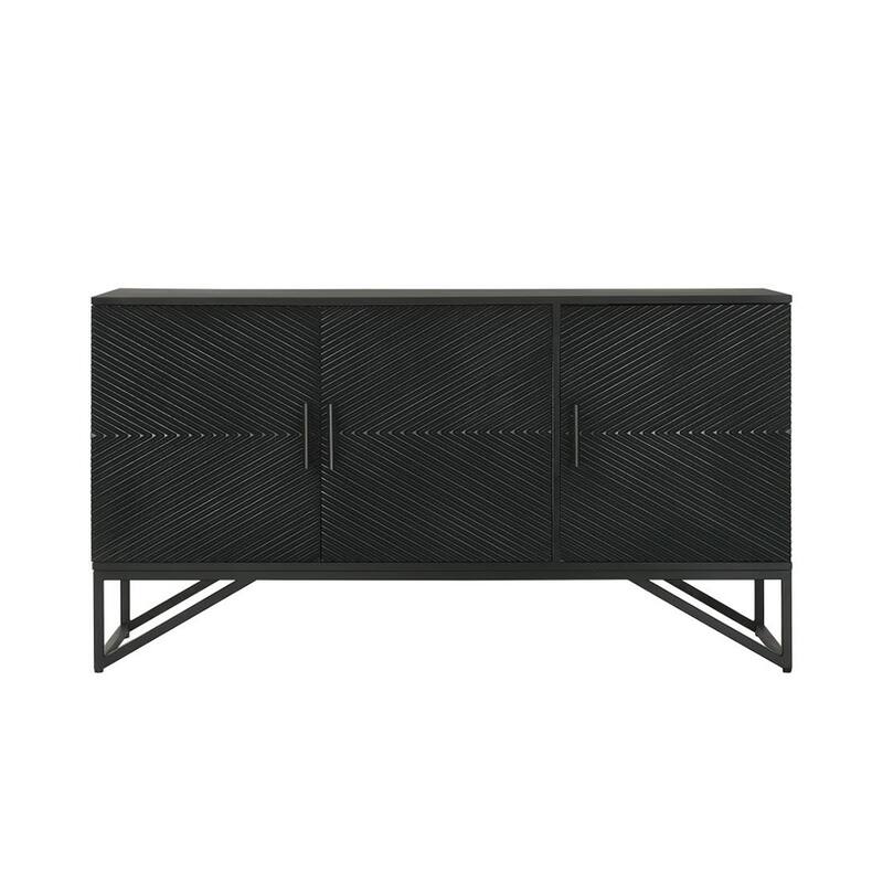 Accent Cabinet with Metal Frame in Black