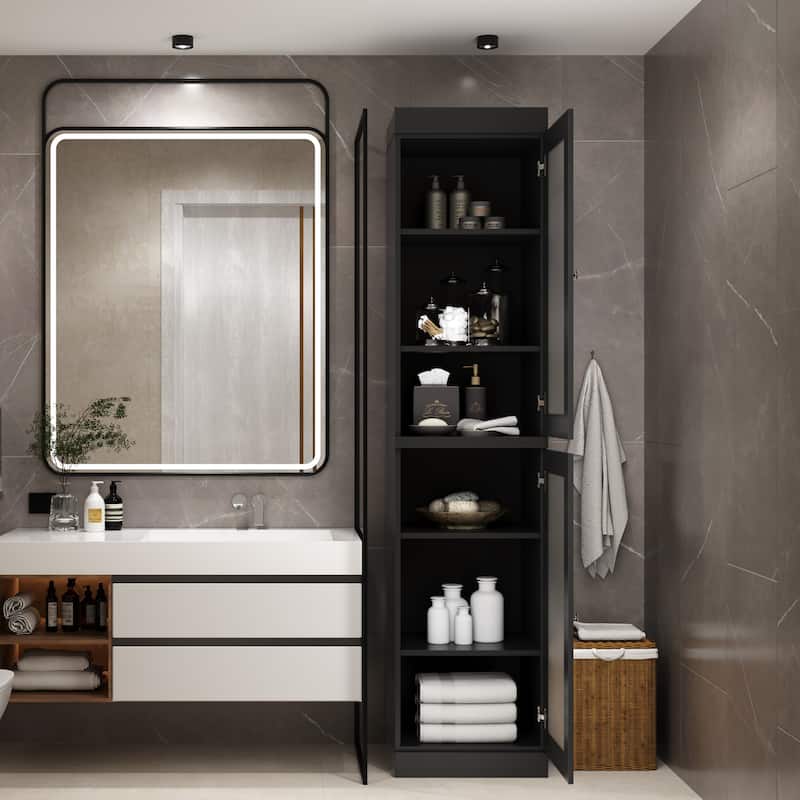 100% Solid Wood 16.5" Bathroom Cabinet with Optional Doors by Palace Imports