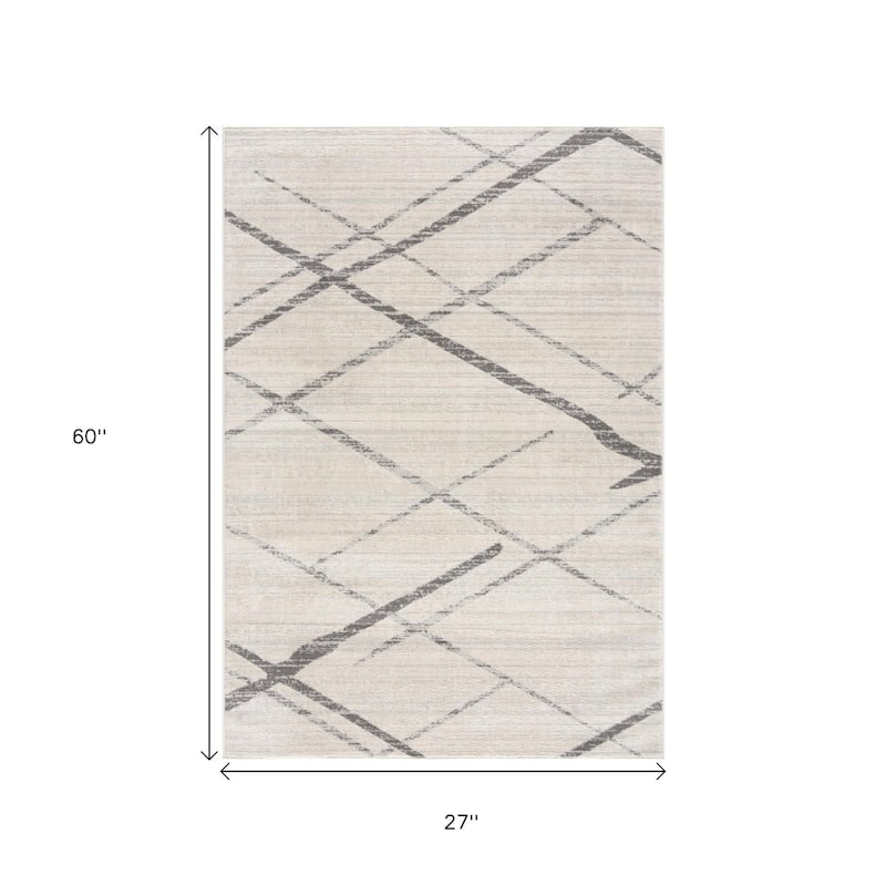 HomeRoots Abstract Modern Rectangle Area Rug - 60.00 in. x 27.00 in. x 0.40 in.