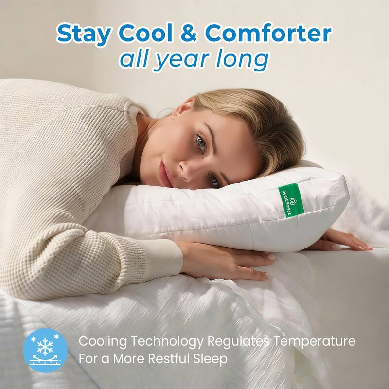 2 Pack 3 in 1 Cooling Adjustable Bed Pillow, Adjust Height Soft Firm Pillow for Back, Stomach or Side Sleepers