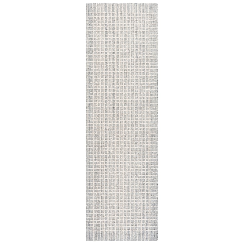 Lauren Ralph Lauren Handmade Emanuella Wool Rug - 2'3" x 8' Runner - Silver/Ivory