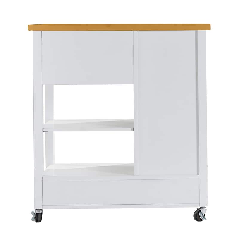 Rolling Storage Kitchen Island Cart on Wheels with Drawers and Towel Bar