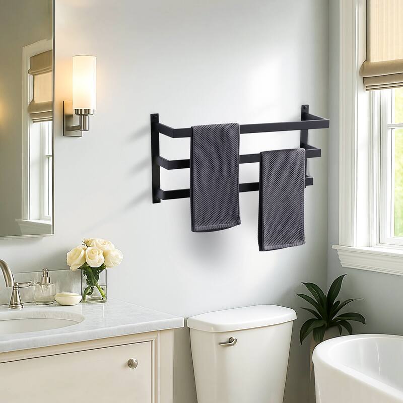 WOWOW Modern Wall-Mounted Stainless Steel Tiered Three-Tier Towel Rack