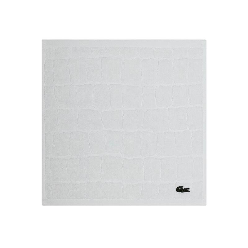 Lacoste Croc Scale Cotton Bath Towel, Hand Towel, and Washcloth - Washcloth - White