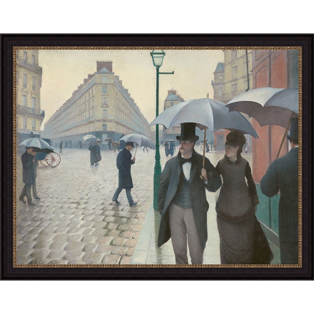 Paris Street Rainy Weather Paris Street Rainy Day By Gustave Caillebotte Giclee Print Oil Painting Black Frame Size 36 X 28 Overstock