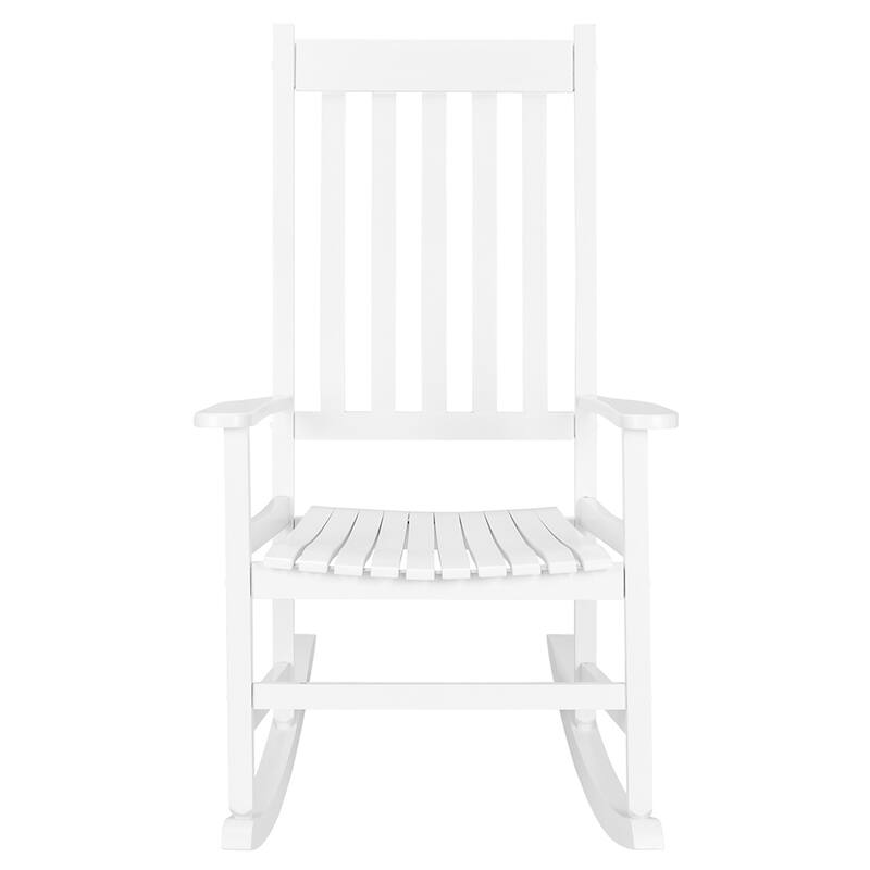 Outdoor Simple Style Wooden Rocking Chair - White