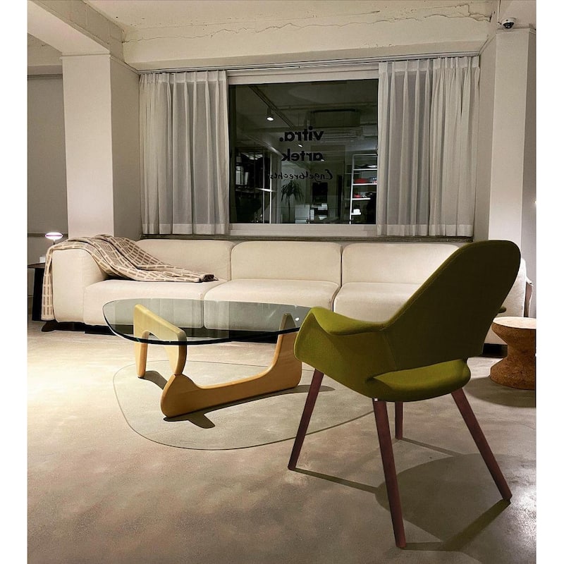Organic Upholstered Fabric Modern Armchair with Natural Wooden Legs for Dining Room Office or Accent Lounge Side Chair