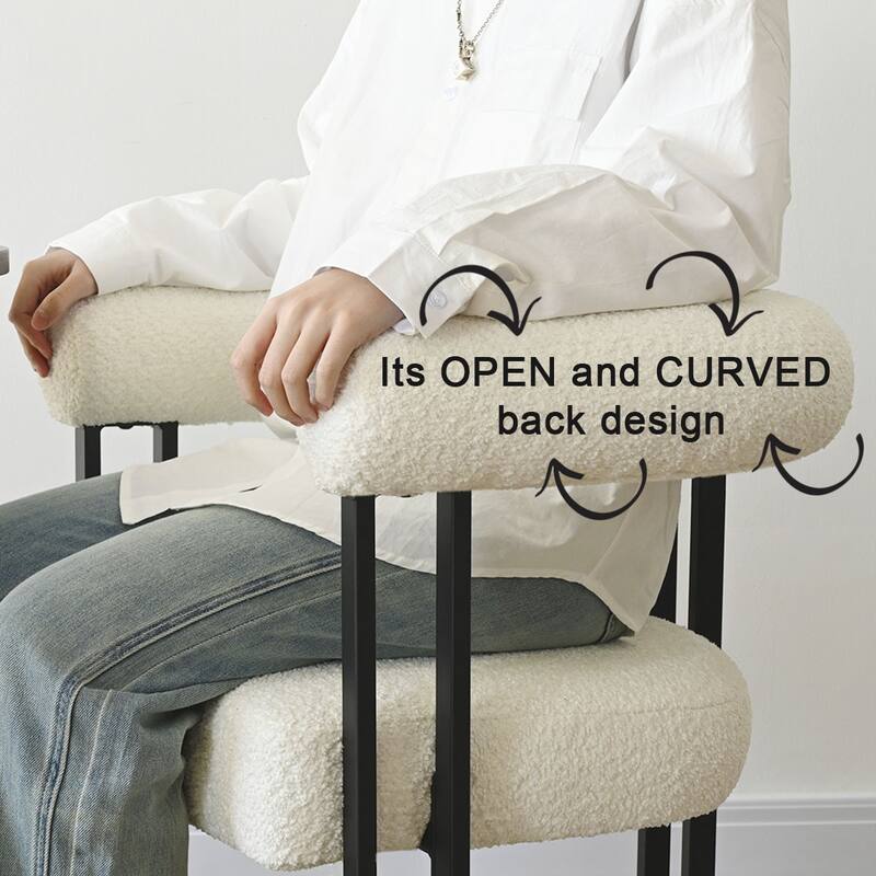 Boucle Upholstered Arm Chair(Set of 2)