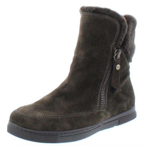 womens ankle boots with fur trim