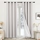 preview thumbnail 13 of 28, Deconovo Blackout Living Room Curtains Faux Linen Drapes 2 Panels W52 x L108 - White Sand