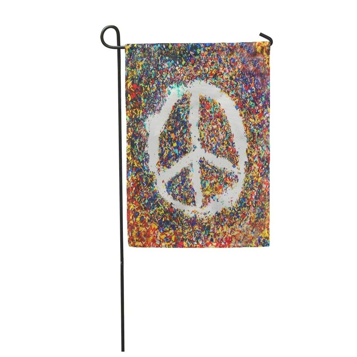 Shop Hippy Peace Symbol On Scraps Of Colorful Pastel Oil Colors Love Sign Abstract Br Garden Flag Decorative Flag House On Sale Overstock 31372856