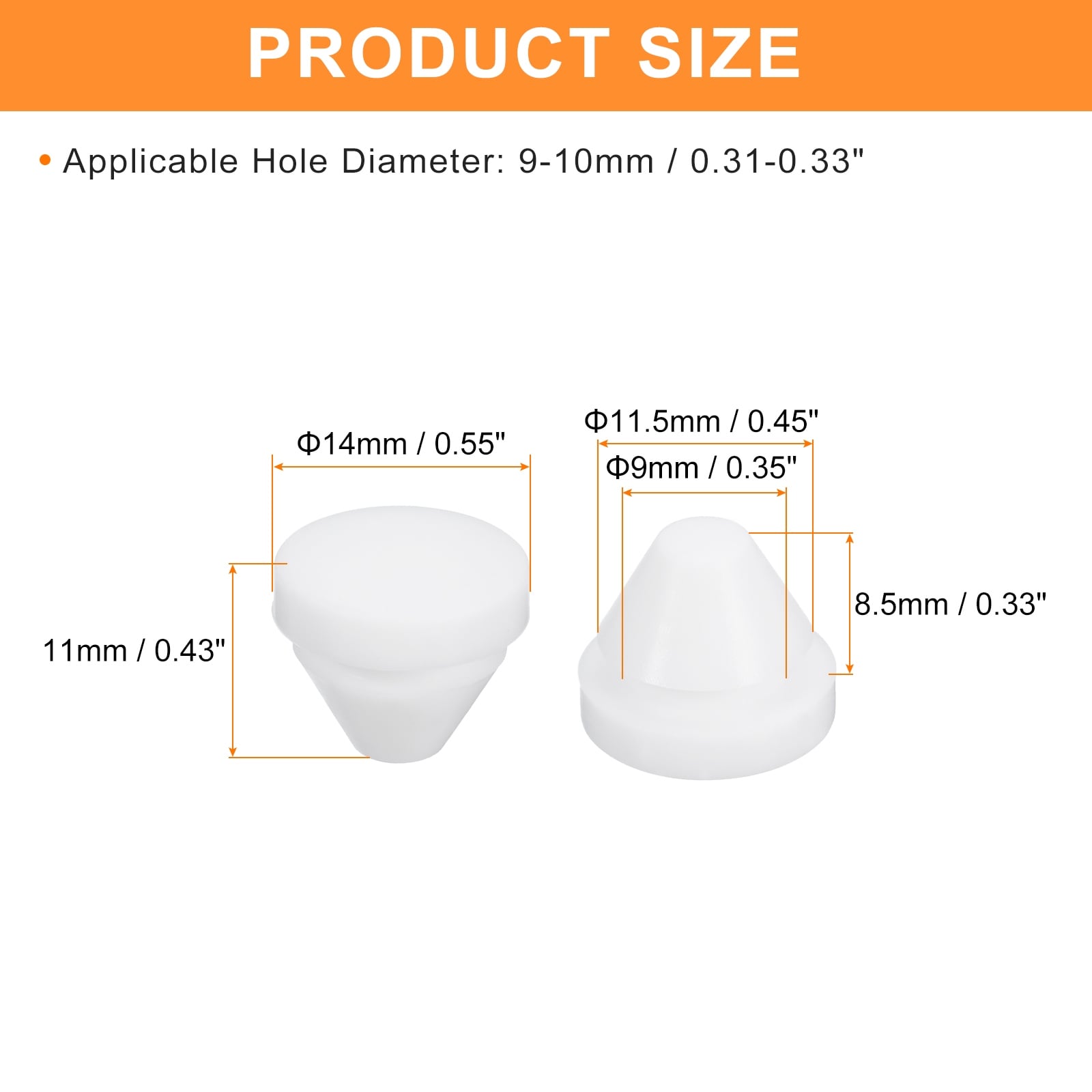 25Pcs Silicone Plugs, Rubber Round Hole Plugs for 2.5-3mm Hole, White