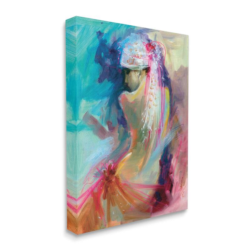 Stupell Colorful Abstract Nude Female Portrait Back Canvas Wall Art - Multi-Color - 24 x 30