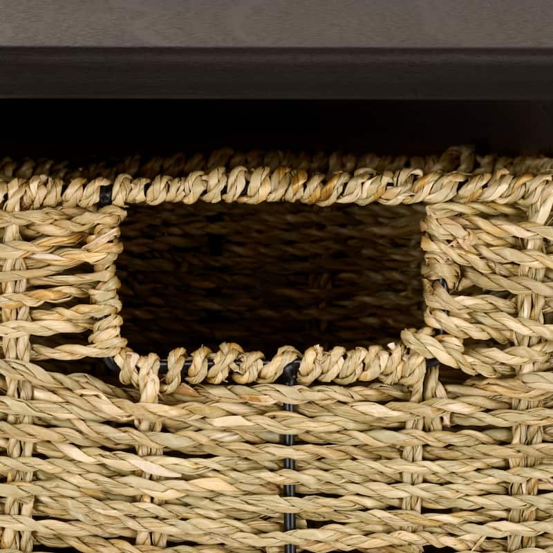 SAFAVIEH Jemina Black Hanging 3-Basket Wall Rack - 28" x 7.8" x 12" - 28"W x 8"D x 12"H