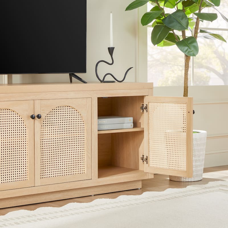 Middlebrook Contemporary TV Stand and Sideboard with Rattan Doors