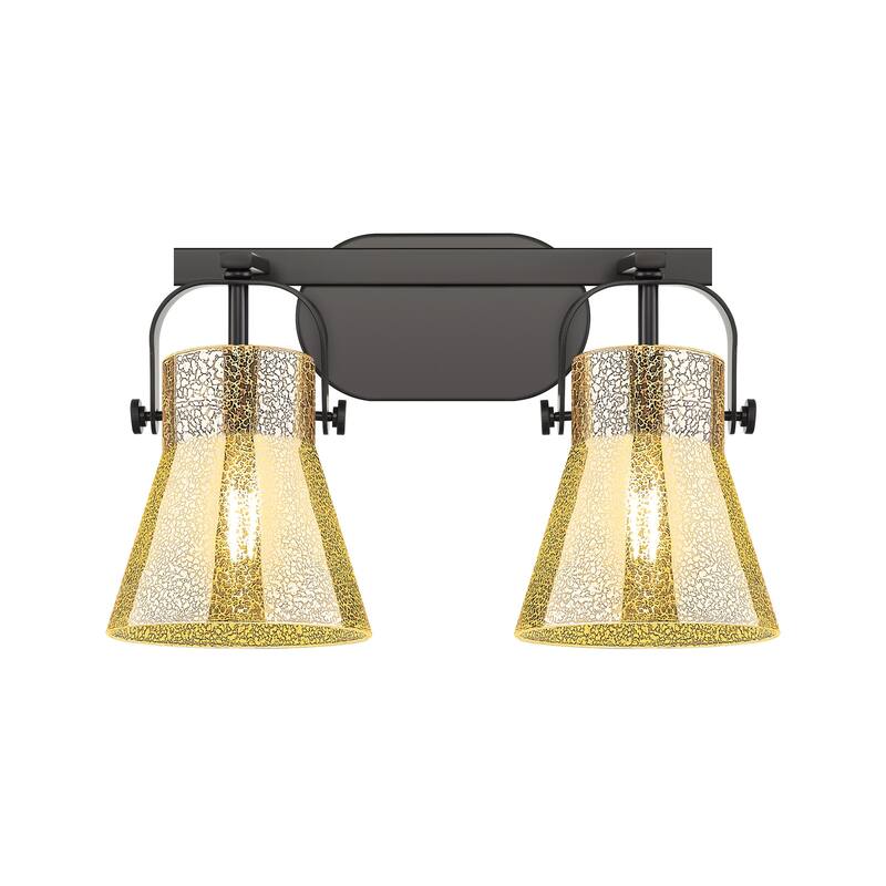 Innovations Lighting 423-2W-11-17 Pilaster II Cone Vanity Pilaster II - Matte Black / Mercury