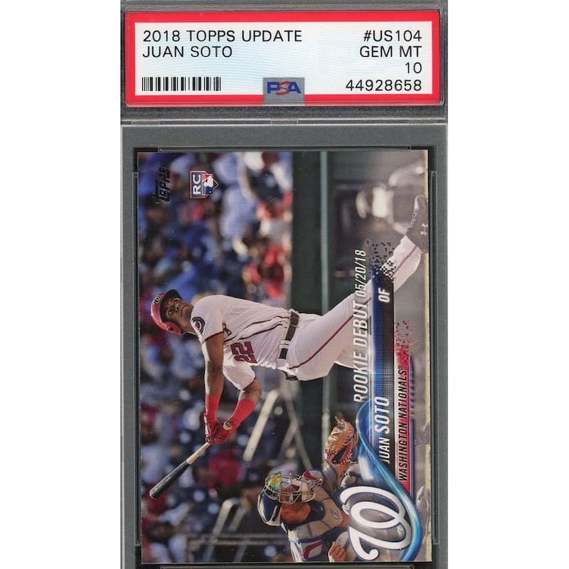 Juan Soto 2018 Topps Update Baseball Rookie Card RC #US104 Graded PSA 10 GEM MINT - 8'6" x 11'6"