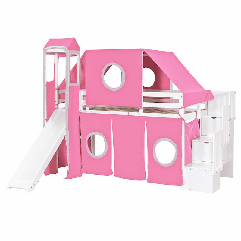 Loft Bed with Tent and Tower
