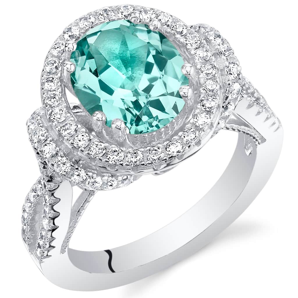 Sterling Silver 4 ct Tourmaline Birthstone Ring