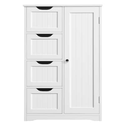 Yaheetech 4-Tier Wooden Bathroom Floor Cabinet for Bathroom Kitchen Bathroom, Livingroom