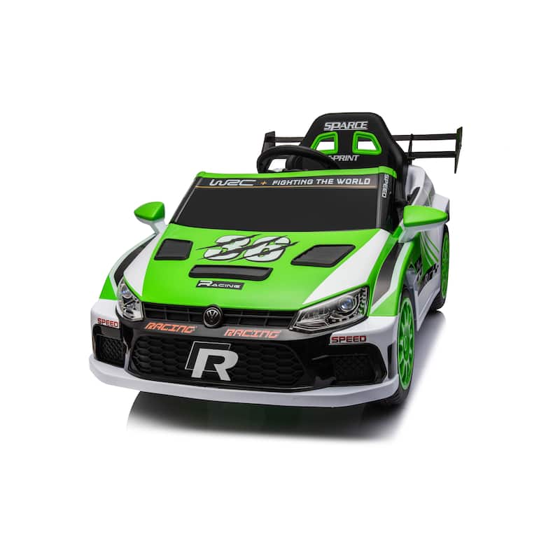 Electric Car for Kids with Seat Belts, Battery Powered Electric Car with Battery Display, Racing Car Toy with Bluetooth