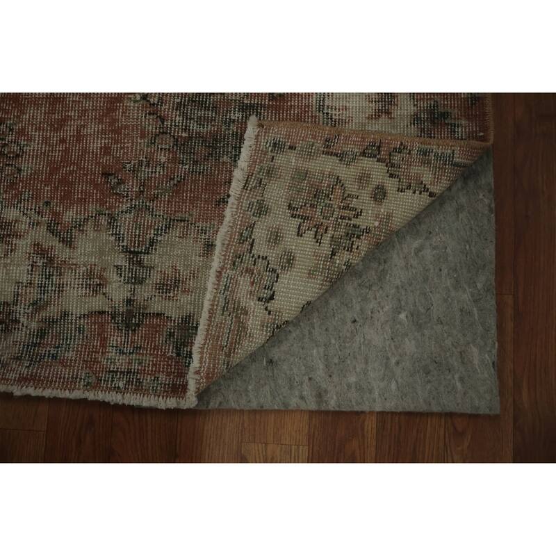 Hand Knotted Oriental 100% Wool Carpet Transitional Floral Red Anatolian Area Rug - 9' 5'' X 6' 0''