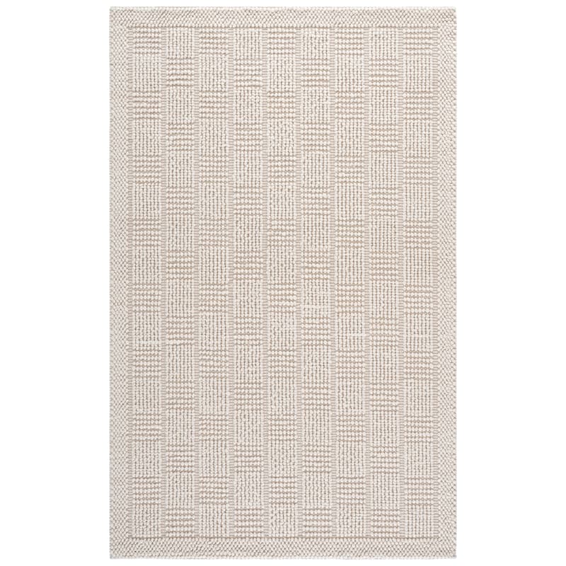 SAFAVIEH Handmade Natura Edmeia Raised Textured Wool Blend Rug - 4' x 6' - Ivory