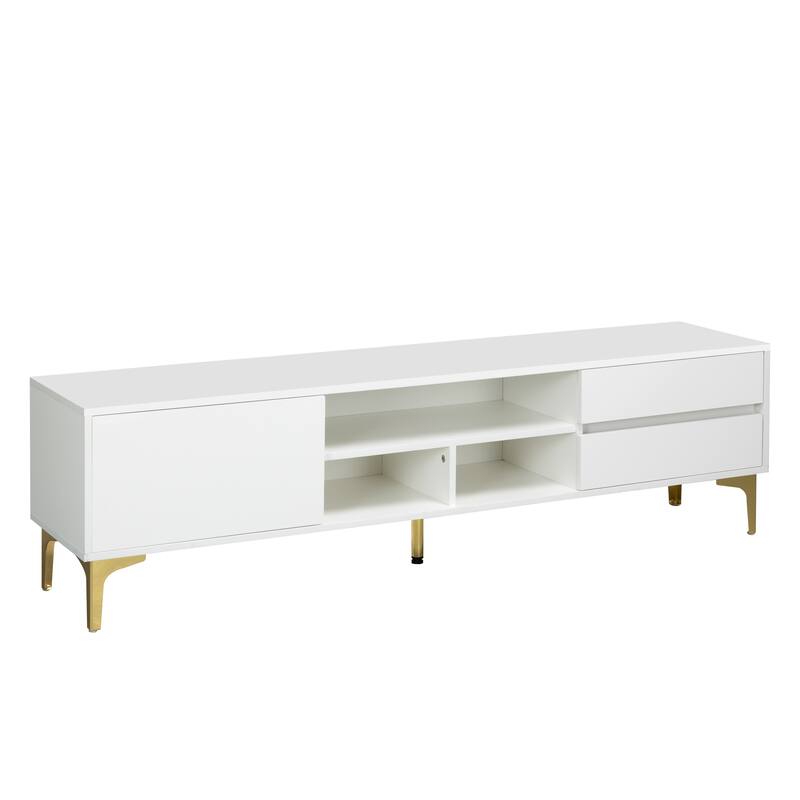 62.99" TV Stand with LED Remote Control Lights and High Gloss Finish for TVs Up to 65"