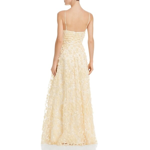 Floral Appliqué Lace Gown Eliza J 