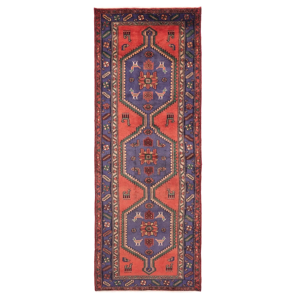 ECARPETGALLERY Hand-knotted Andelz Red Wool Rug - 3'3 x 9'10