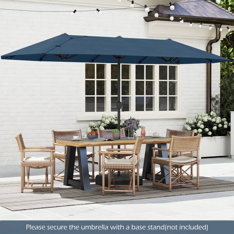 Gymax 13 FT Double-sided Patio Umbrella Outdoor Large Twin Size