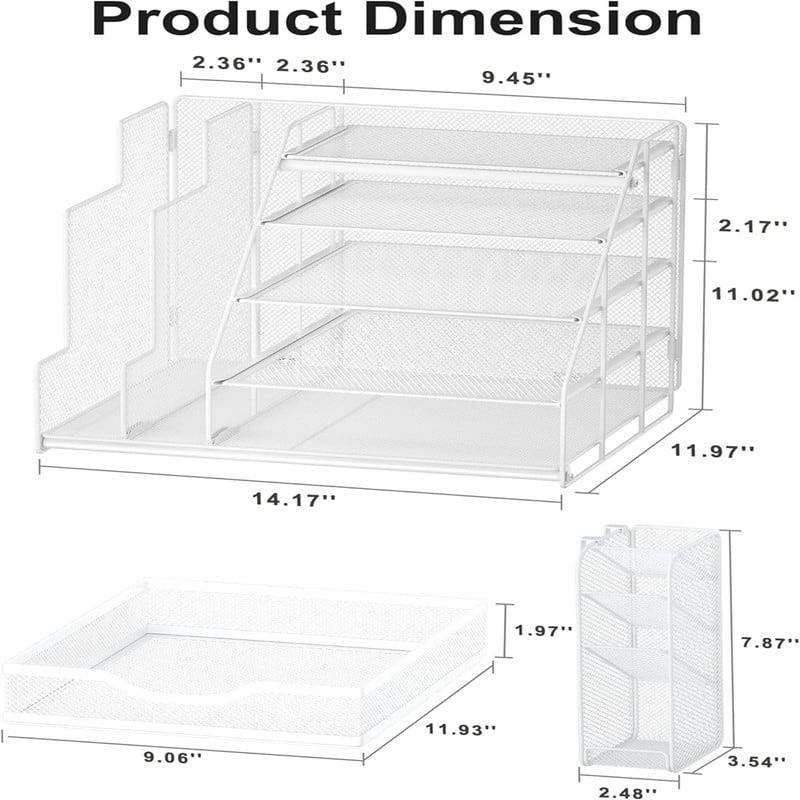 Office Desk Organizer - 11.97"D x 14.17"W x 11.02"H