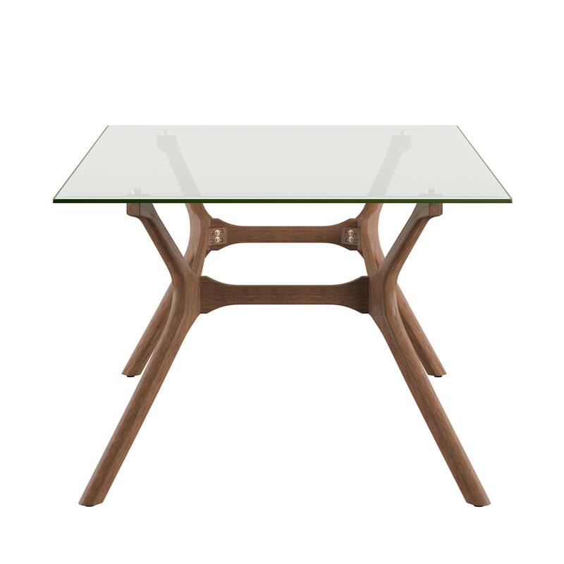 Nadine Mid-Century Dark Walnut Finish Rectangular Dining Table by iNSPIRE Q Modern