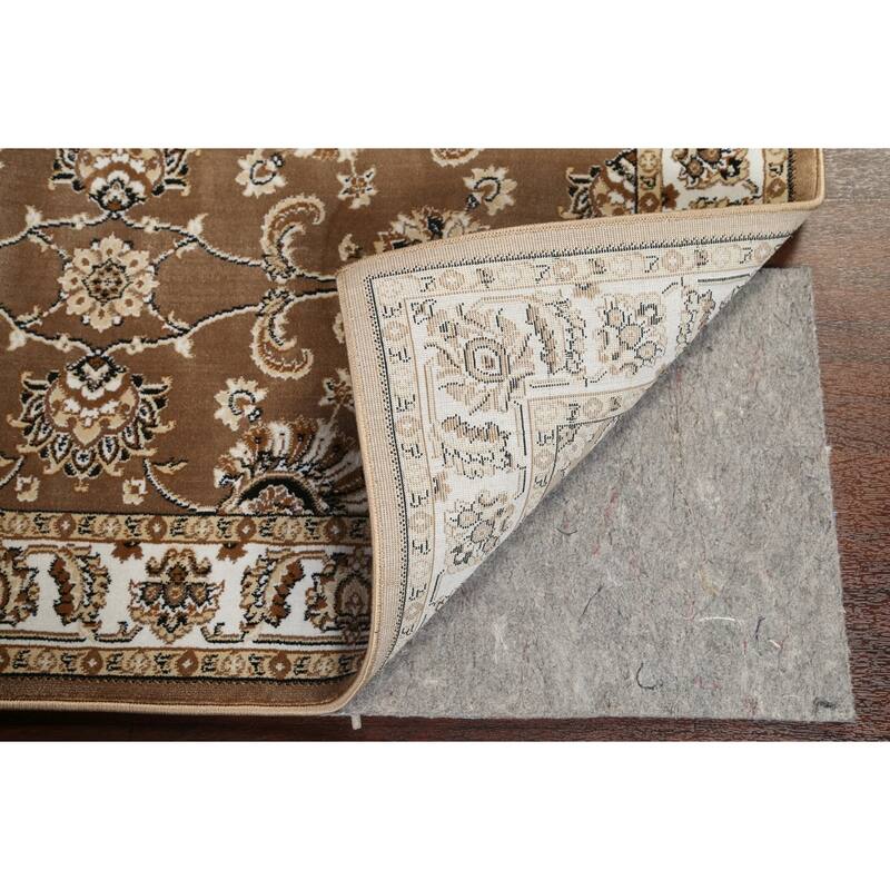Brown Floral Traditional Tabriz Turkish Area Rug Oriental Carpet
