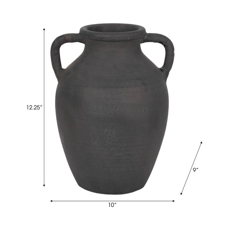 Sagebrook Home Terracotta Vase With Handles, Amphora, Solid Color
