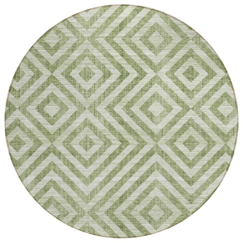 Machine Washable Indoor/ Outdoor Chantille Diamond Geo Rug
