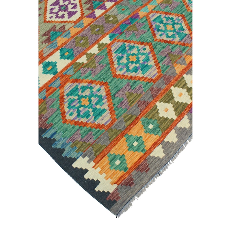 Flatweave Steve Red/Black Rug - 5'2" x 6'6"