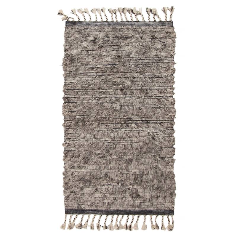 ECARPETGALLERY Hand-knotted Tangier Grey Wool Rug - 3'0 x 5'3 - Grey - 3'0 x 5'3