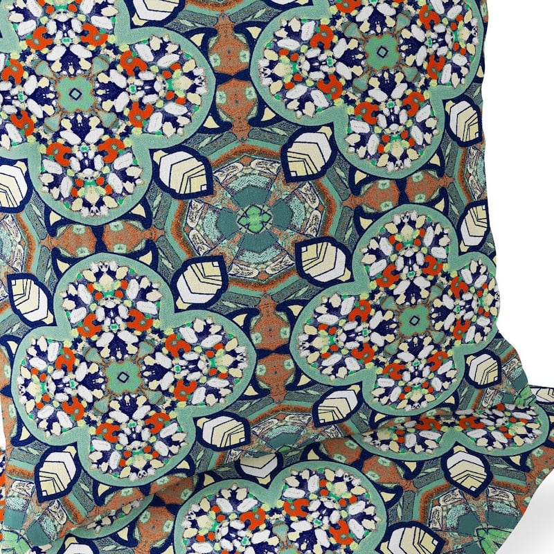 HomeRoots Set of Two 16" X 16" Green and White Blown Seam Floral Indoor Outdoor Throw Pillow - 16.00' X '16.00' X '5.00