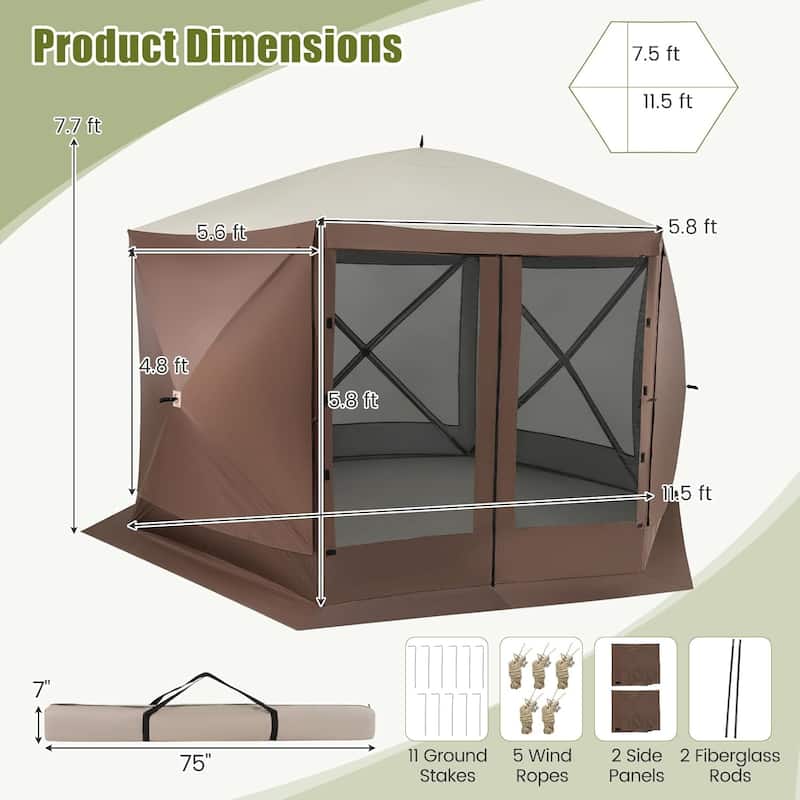 Pop-up Gazebo Tent Instant Setup Screen House Sun Shelter